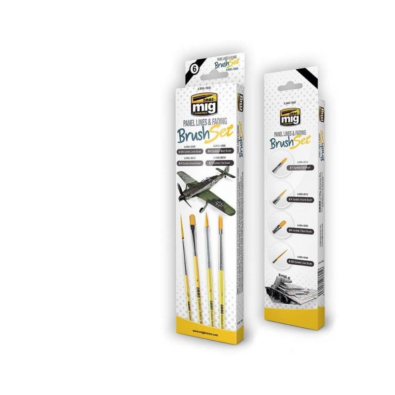 Panel Lines And Fading Brush Set Ammo A.MIG-7605