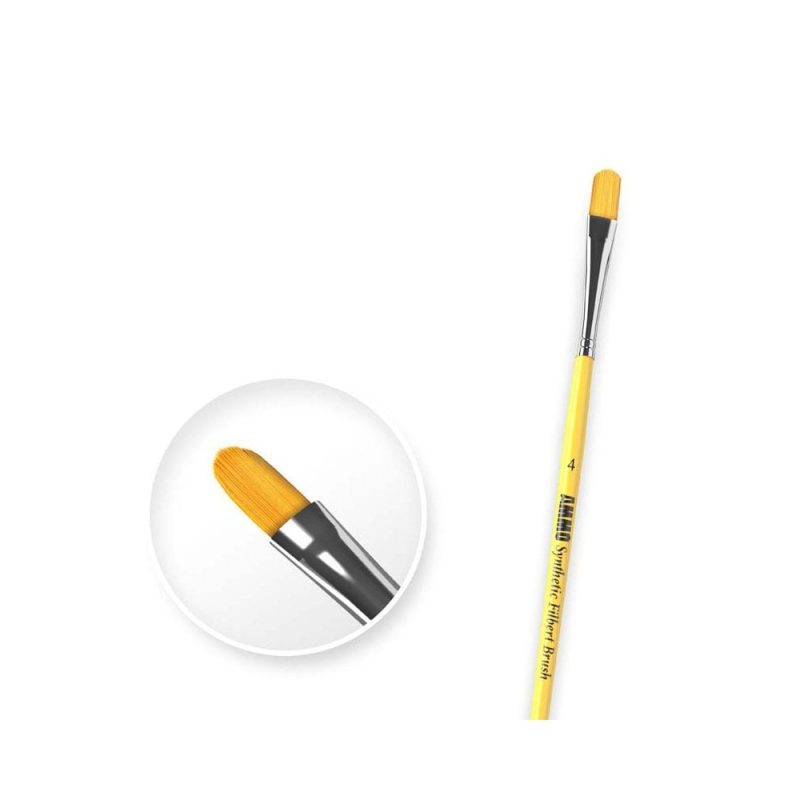 4 Syntetic Filbert Brush Ammo A.MIG-8595