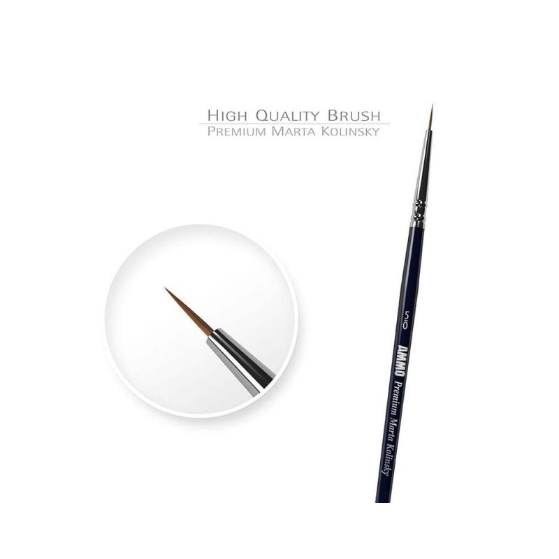 Size 5/0 Premium Marta Kolinsky Round Brush Ammo A.MIG-8600