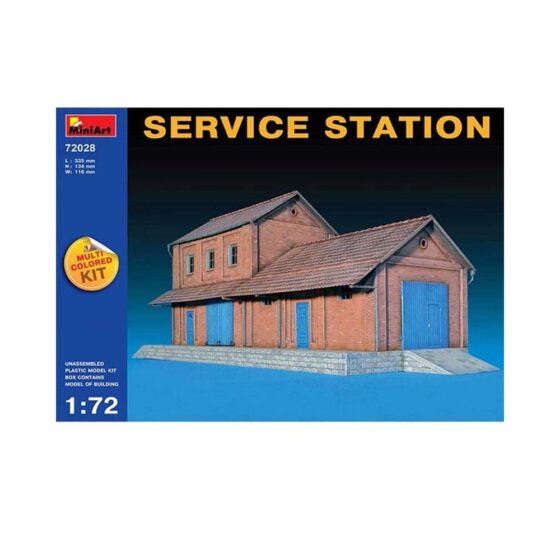 Miniart Service Station Multi Coloured Kit (1/72) 72028 Miniart Service Station Multi Coloured Kit (1/72) 72028