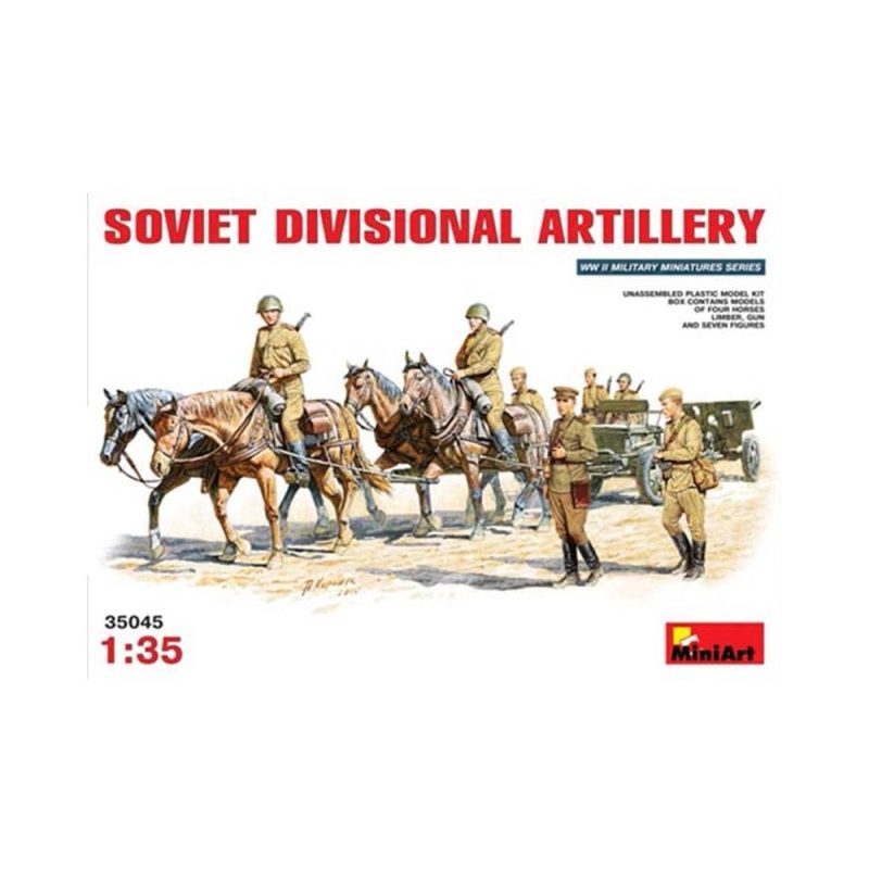 Miniart Soviet gun ZIS-3 w/ Horses (1/35) 35045 Miniart Soviet gun ZIS-3 w/ Horses (1/35) 35045