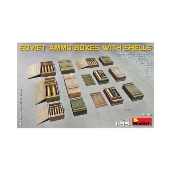 Miniart Soviet Ammo Boxes with Shells (1/35) 35261 Miniart Soviet Ammo Boxes with Shells (1/35) 35261