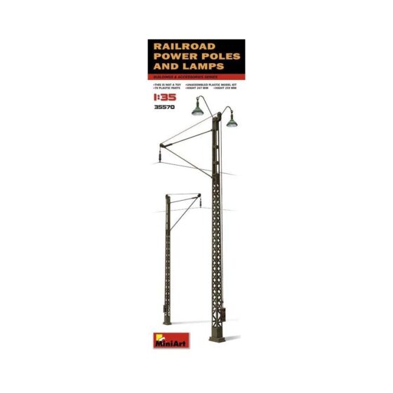 Miniart Railroad Power Poles & Lamps (1/35) 35570 Miniart Railroad Power Poles & Lamps (1/35) 35570