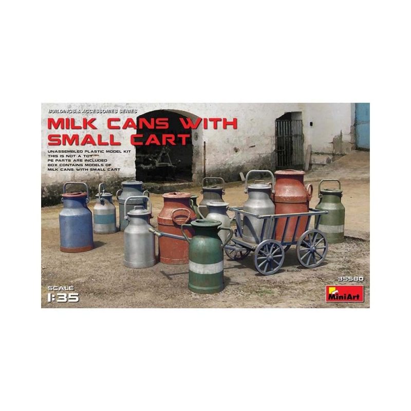 Miniart Milk Cans with Small Cart (1/35) 35580