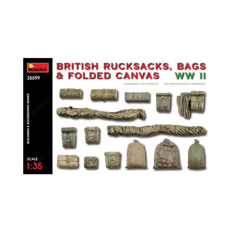 Miniart British Bags. Rucksacks & Canvas WWII (1/35) 35599