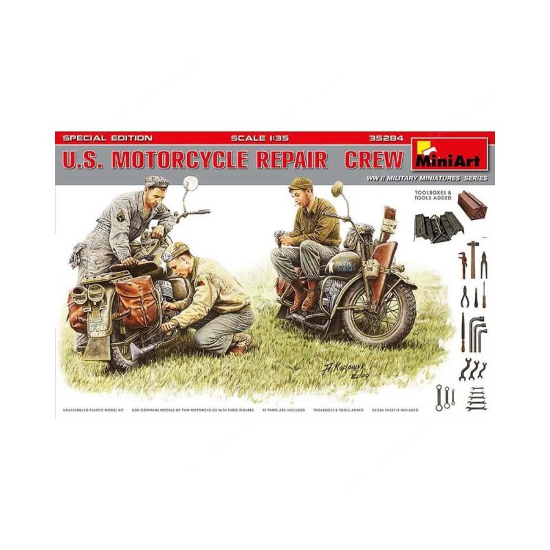 Miniart US Motorcycle Repair Crew Spec Edt (1/35) 35284