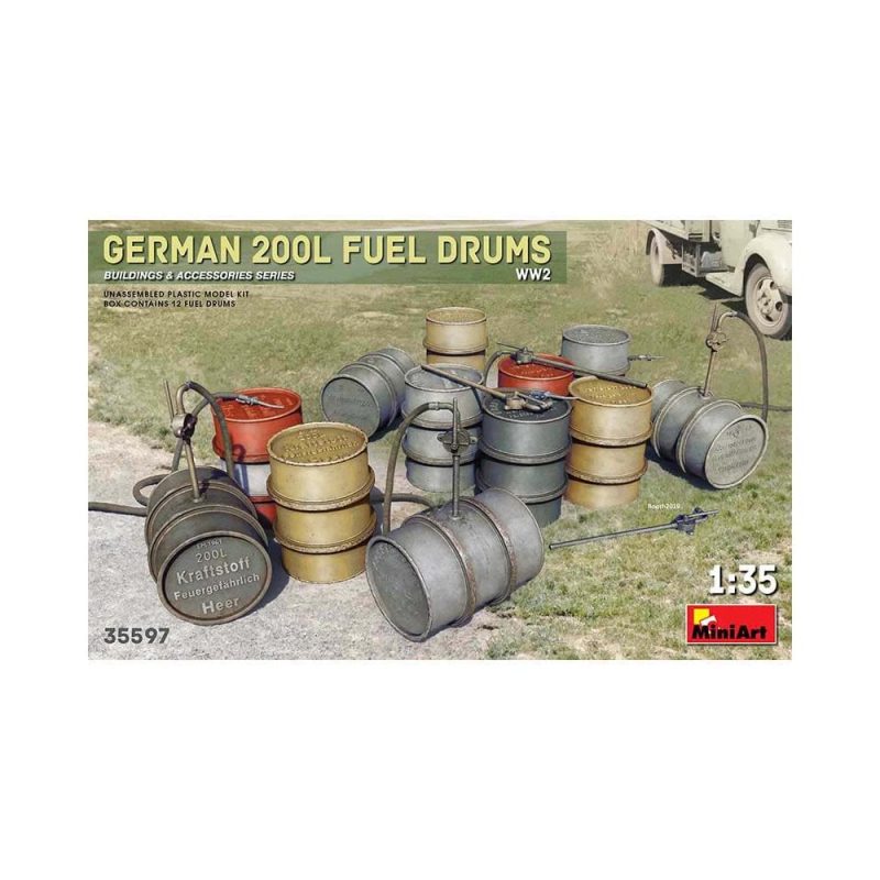 Miniart German 200L Fuel Drums Set WWII (1/35) 35597
