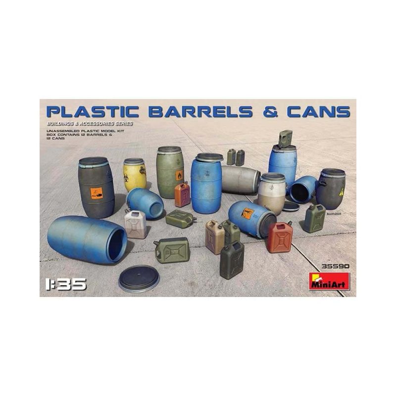 Miniart Plastic Barrels & Cans (1/35) 35590