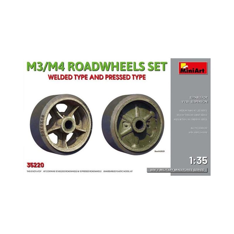 Miniart Set of M3/M4 Roadwheels. Welded & Pressed (1/35) 35220