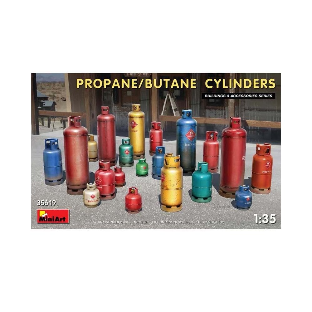 MiniArt 1/35 Scale Propane/Butane Cylinders Plastic Model Building Kit # 35619 