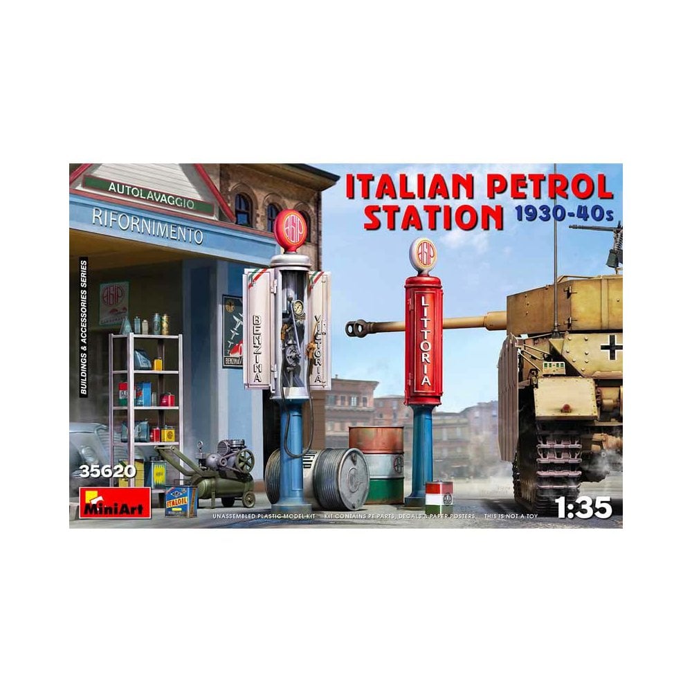 Miniart Italian Petrol Station 1930-10940s (1/35) 35620 Miniart Italian Petrol Station 1930-10940s (1/35) 35620