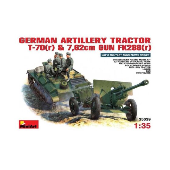 Miniart German Artillery Tractor T-70(r) & 7.62cm FK 288(r) (1/35) 35039 Miniart German Artillery Tractor T-70(r) & 7.62cm FK 288(r) (1/35) 35039