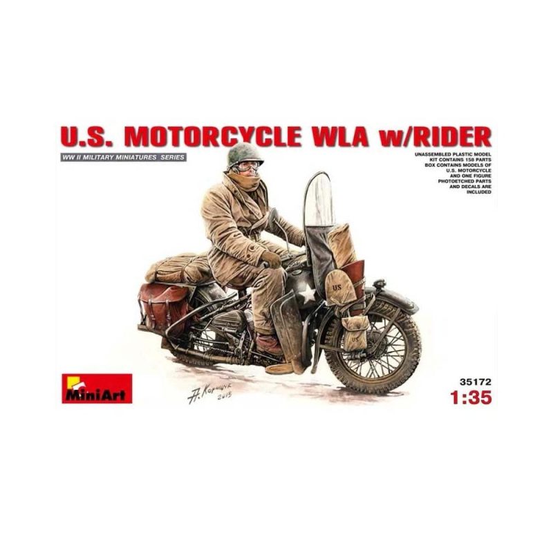 Miniart US Motorcycle WLA With Rider (1/35) 35172
