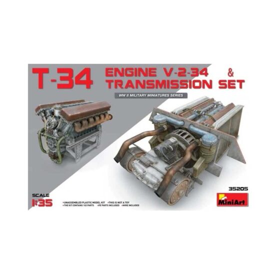 Miniart T-34 Engine & Transmission Set (1/35) 35205 Miniart T-34 Engine & Transmission Set (1/35) 35205