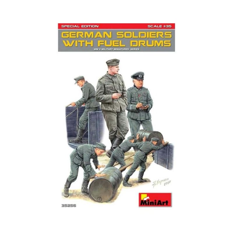 Miniart German Soldiers w/ Fuel Drums (1/35) 35256 Miniart German Soldiers w/ Fuel Drums (1/35) 35256