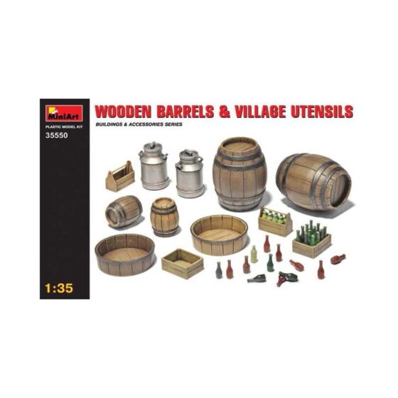 Miniart Wooden Barrels & Village Utensils (1/35) 35550 Miniart Wooden Barrels & Village Utensils (1/35) 35550