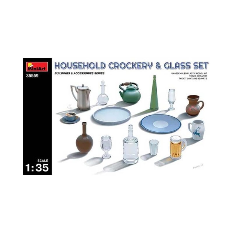 Miniart Household Crockery & Glass Set (1/35) 35559