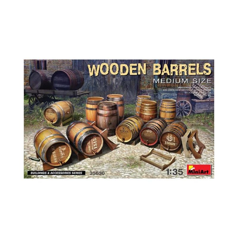 Miniart Wooden Barrels. Medium Size (1/35) 35630