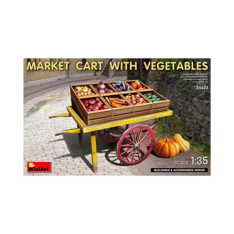 Miniart Market Cart With Vegetables (1/35) 35623