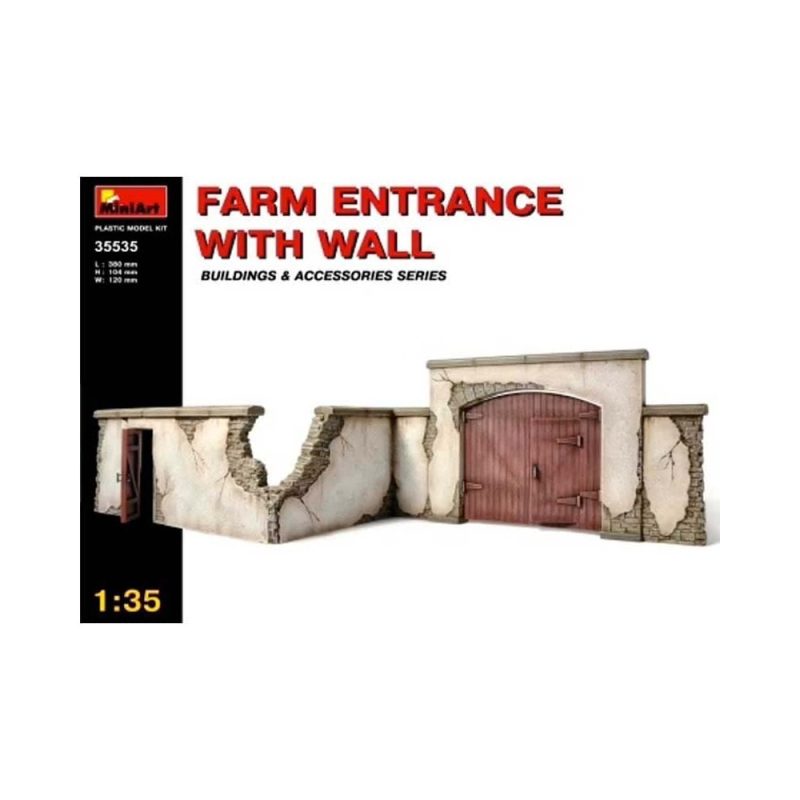 Miniart Farm Entrance with Wall (1/35) 35535
