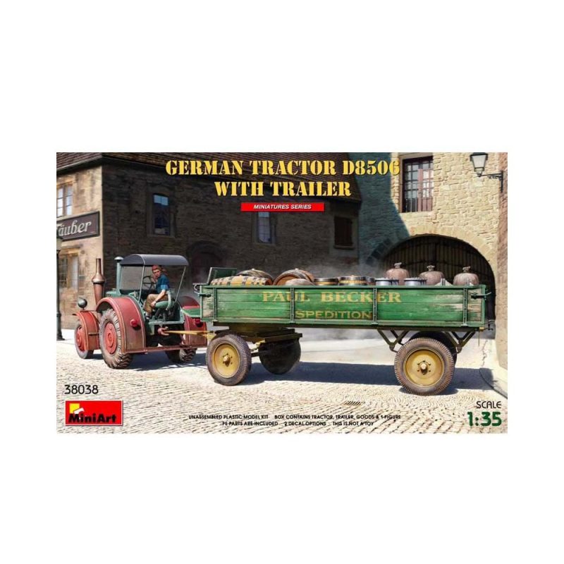 Miniart German Tractor D8506 with Trailer (1/35) 38038