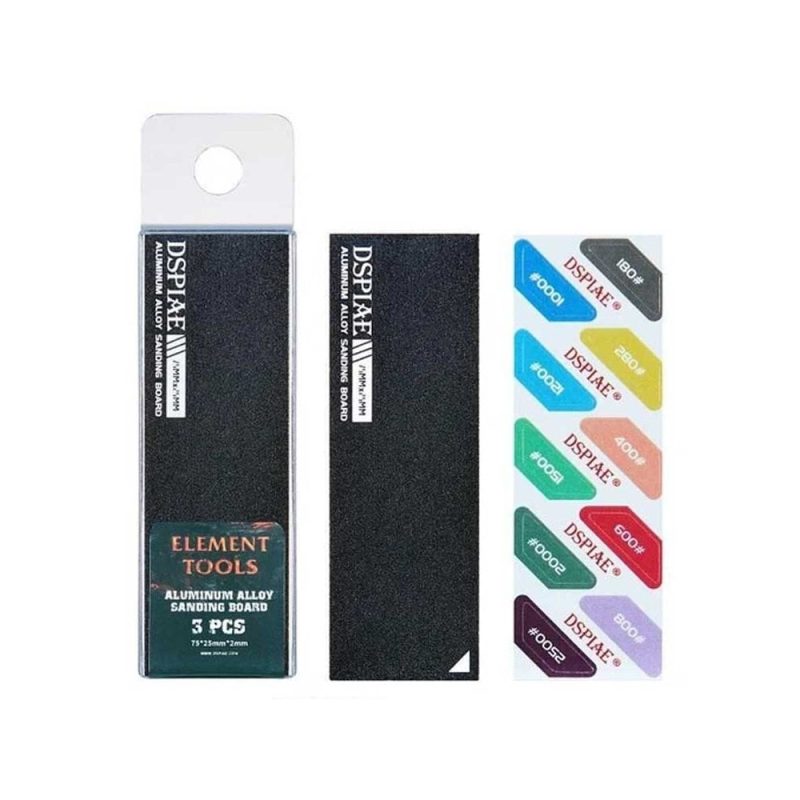 DSPIAE Aluminum Alloy Sanding Board (Black) 3pcs AS-BK25