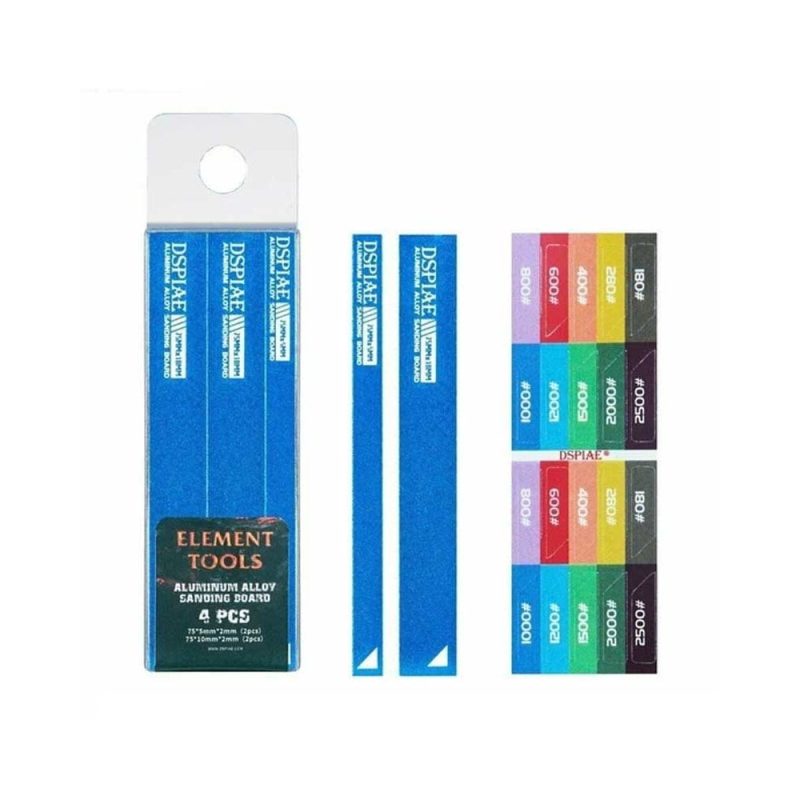 DSPIAE Aluminum Alloy Sanding Board (Blue) 4pcs AS-BL15