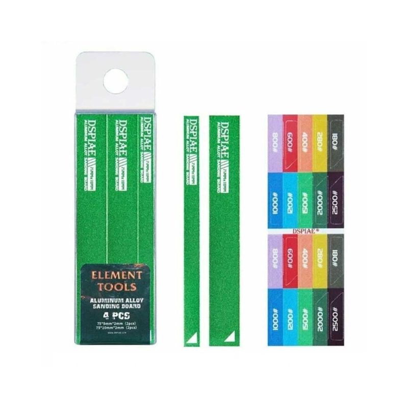 DSPIAE Aluminum Alloy Sanding Board (Green) 4pcs AS-GN15