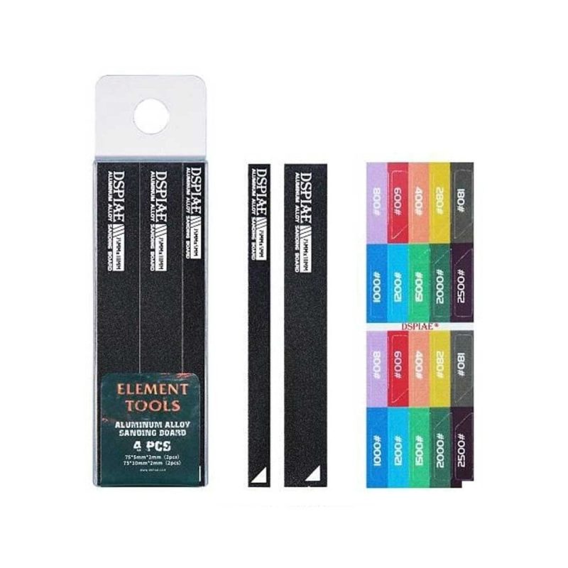DSPIAE Aluminum Alloy Sanding Board (Black) 4pcs AS-BK15