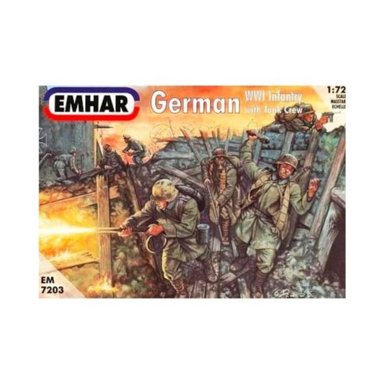 1/72 German Infantry & Tank Crew WWI Figures Emhar EM7203 1/72 German Infantry & Tank Crew WWI Figures Emhar EM7203