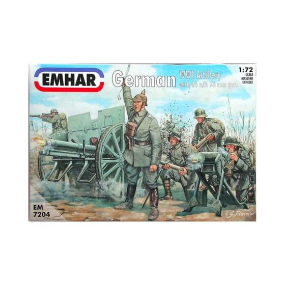 1/72 German Artillery WWI Figs & Cannon Emhar EM7204 1/72 German Artillery WWI Figs & Cannon Emhar EM7204