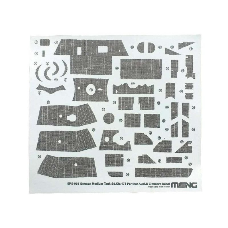 1/35 Sd.Kfz.171 Panther Ausf. D Zimmerit Decal Meng Model SPS-058