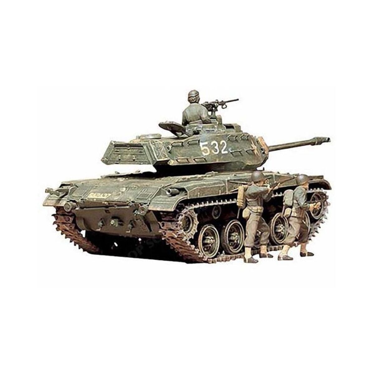 Char Militaire Miniature M41A3 Walker Bulldog à L'échelle 1/72 - Modèle En Métal, Présenté Sous Boîte Vitrine En Plexiglas - Collection Ou Décoration