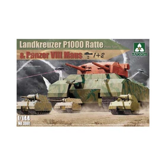 Takom WWII Landkreuzer P1000 Ratte & Pz VIII Maus (1/144) 03001 Takom WWII Landkreuzer P1000 Ratte & Pz VIII Maus (1/144) 03001