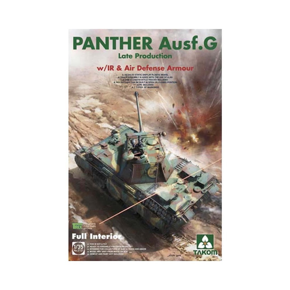 1/35 Panther Ausf G Late w/ IR & Air Defence Armour Takom 02121 1/35 Panther Ausf G Late w/ IR & Air Defence Armour Takom 02121