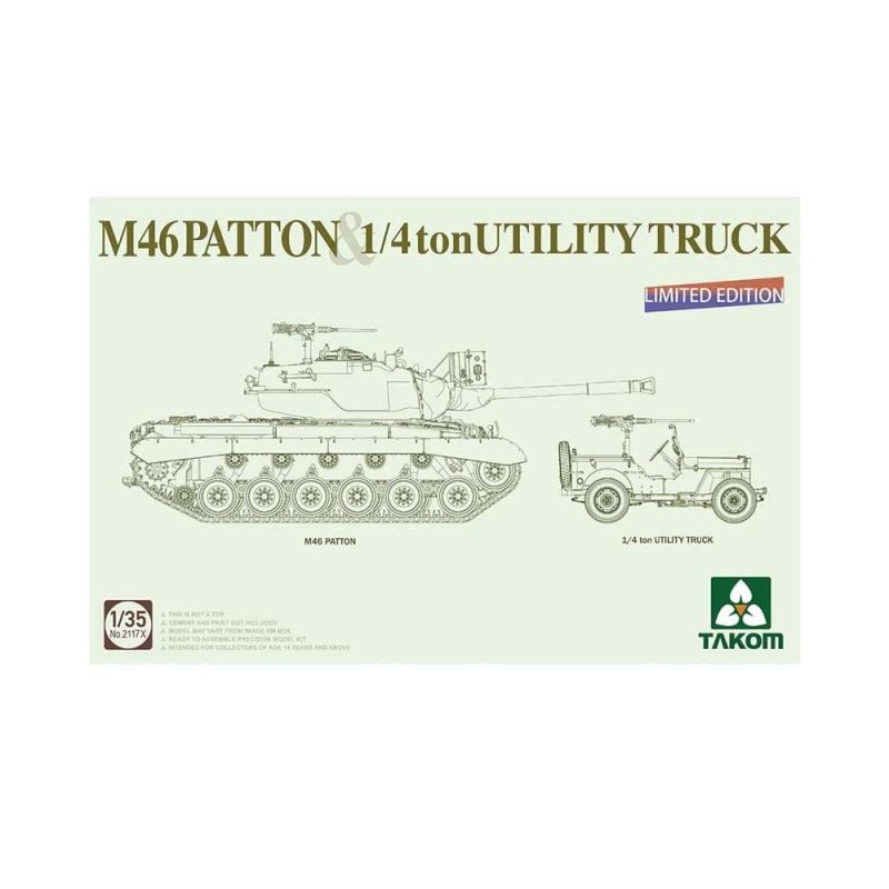 1/35 M46 Patton & 1/4 ton Utility Truck Limited Edition Takom 02117X