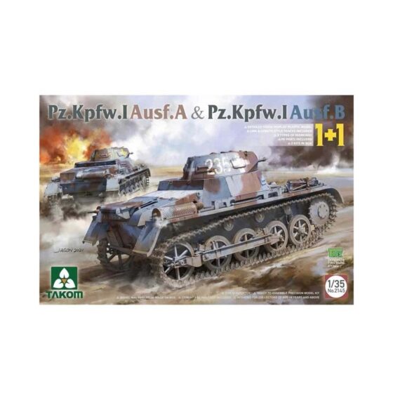 Takom PzKpfw I Ausf A & PzKpfw I Ausf B 1+1 Set (1/35) 02145 Takom PzKpfw I Ausf A & PzKpfw I Ausf B 1+1 Set (1/35) 02145