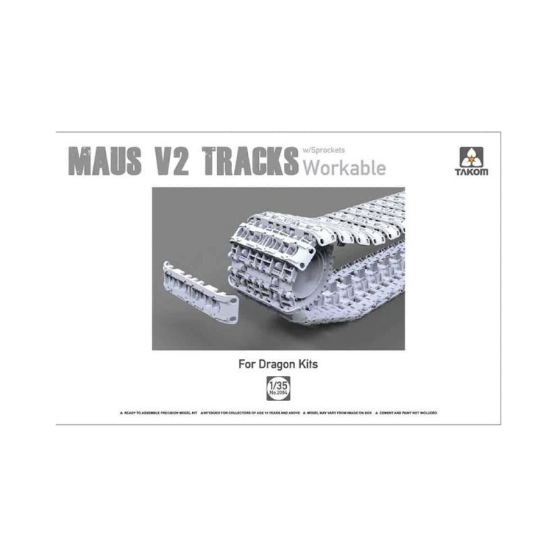 1/35 Maus V2 Workable Tracks w/ sprockets Takom 02094