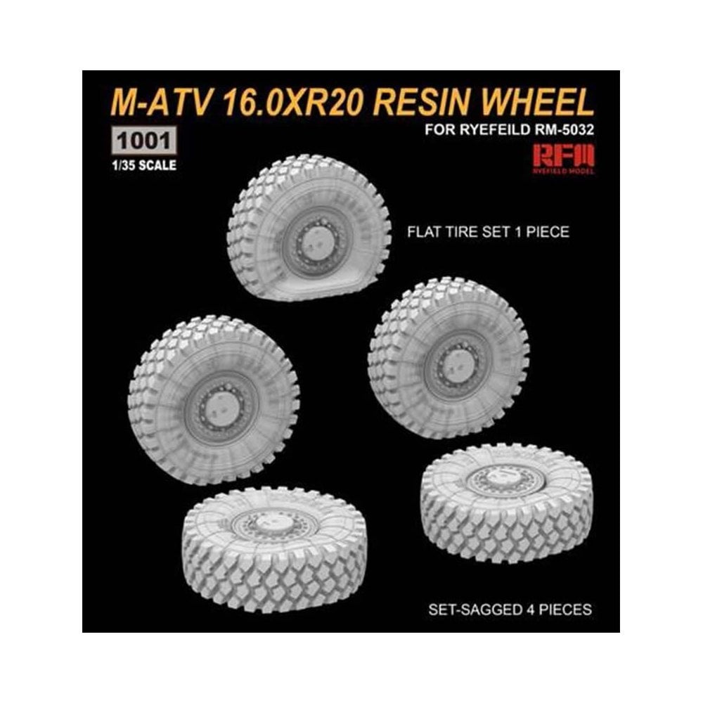 1/35 M-ATV 16.0XR20 Resin Wheel Set Rye Field Models RM1001 1/35 M-ATV 16.0XR20 Resin Wheel Set Rye Field Models RM1001