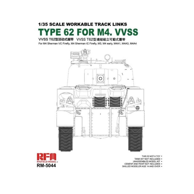 Rye Field Models Workable Track Links for British Sherman (1/35) RM5044