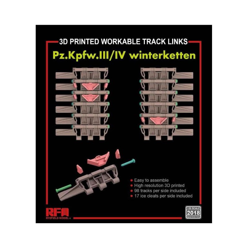 1/35 Workable Track Links For Pz.Iii/Iv Winterketten (3D Printed ) Rye Field Models RM2018
