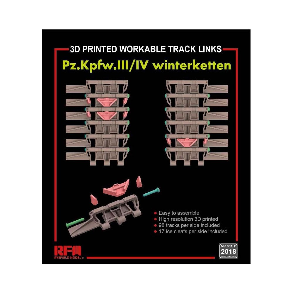 1/35 Workable Track Links For Pz.Iii/Iv Winterketten (3D Printed ) Rye Field Models RM2018 1/35 Workable Track Links For Pz.Iii/Iv Winterketten (3D Printed ) Rye Field Models RM2018