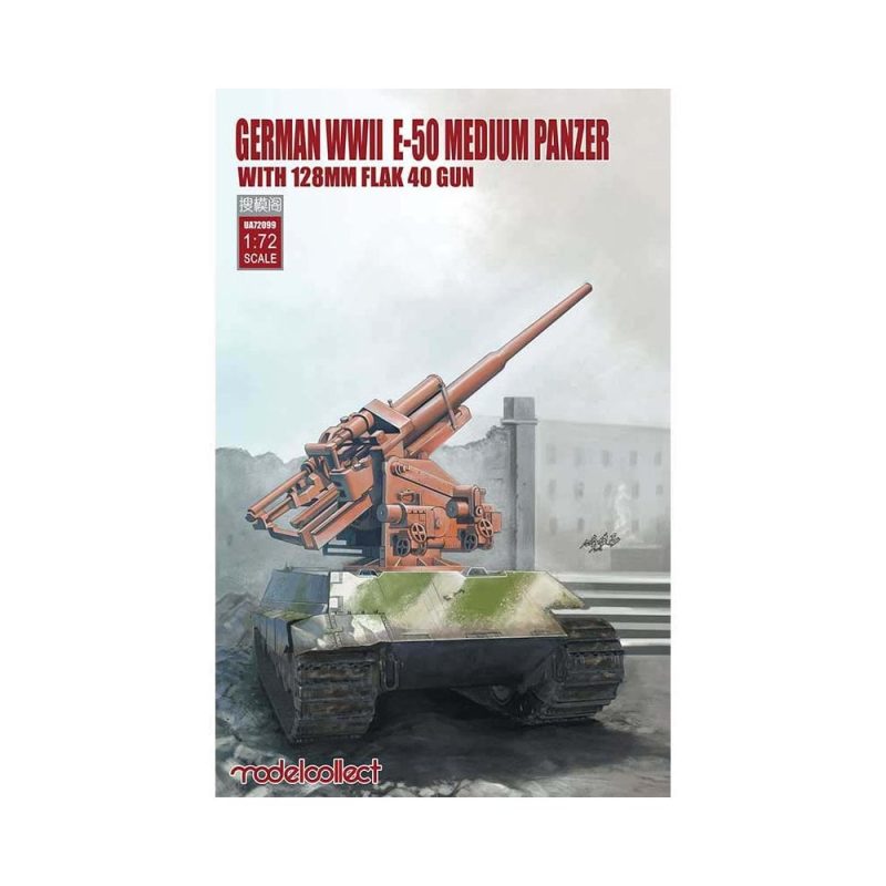 1/72 German WWII E-50 Medium Panzer With 128Mm Flak 40 Gun Model Collect UA72099