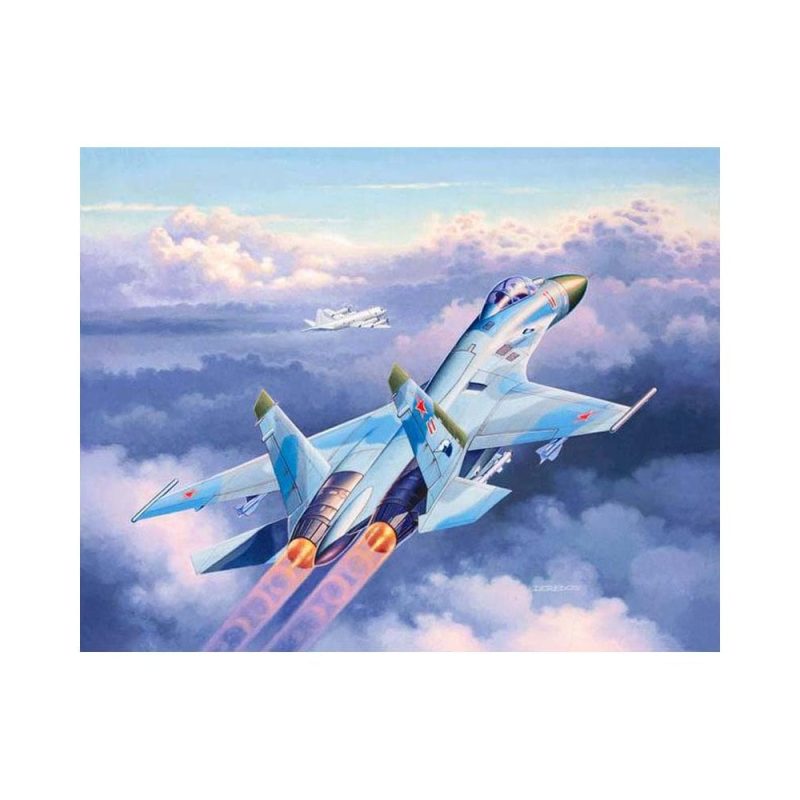 Revell 03948 Sukhoi Su-27 Flanker Model Kit - 48 Pieces, 14.1cm Length, Ages 10+