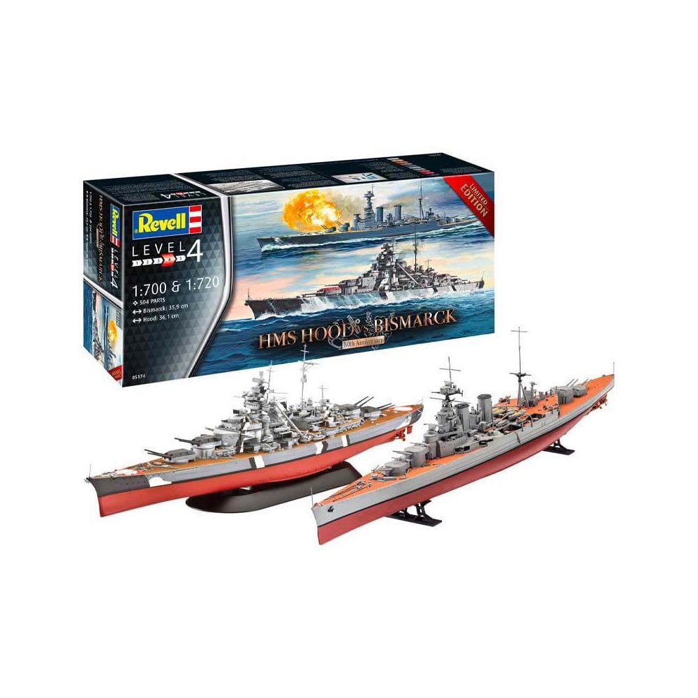 1/700 HMS HOOD vs. 1/720 BISMARCK- 80th Anniversary Revell 05174 1/700 HMS HOOD vs. 1/720 BISMARCK- 80th Anniversary Revell 05174