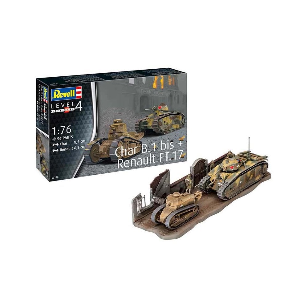1/76 Char B.1 bis & Renault FT.17 Revell 03278 1/76 Char B.1 bis & Renault FT.17 Revell 03278