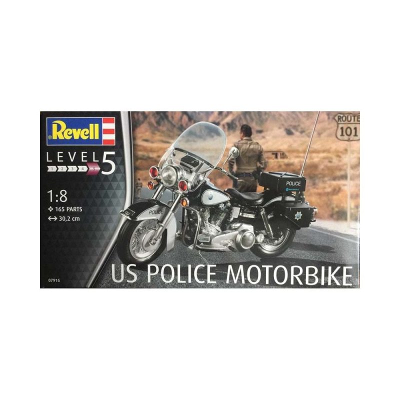 Maquette REVELL 1:8 US Police Motorbike – 165 Pièces – N°07915 – Occasion