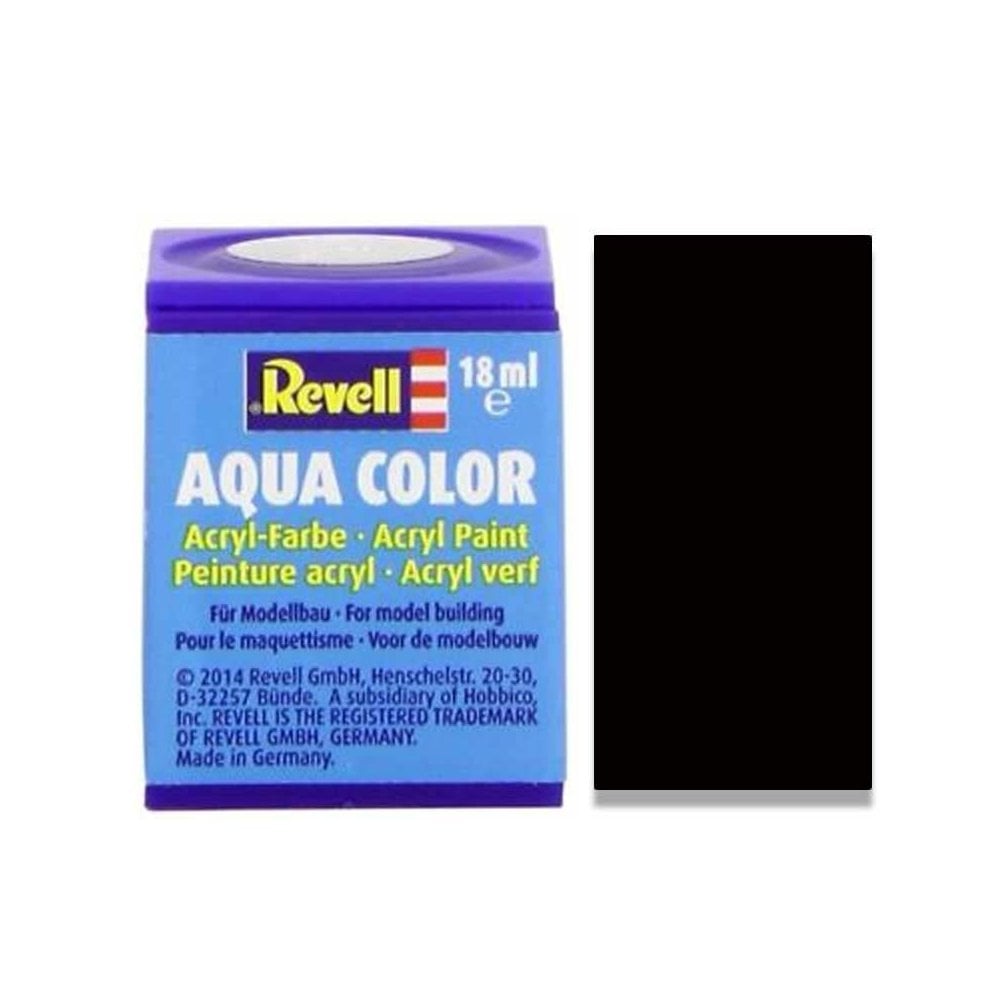 Revell model color 302 Satin Black Enamel Paint with 1001hobbies