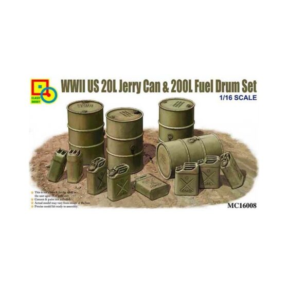 1/16 WWII US 20L Jerry Can & 200L Fuel Drum Classy Hobby MC16008 1/16 WWII US 20L Jerry Can & 200L Fuel Drum Classy Hobby MC16008