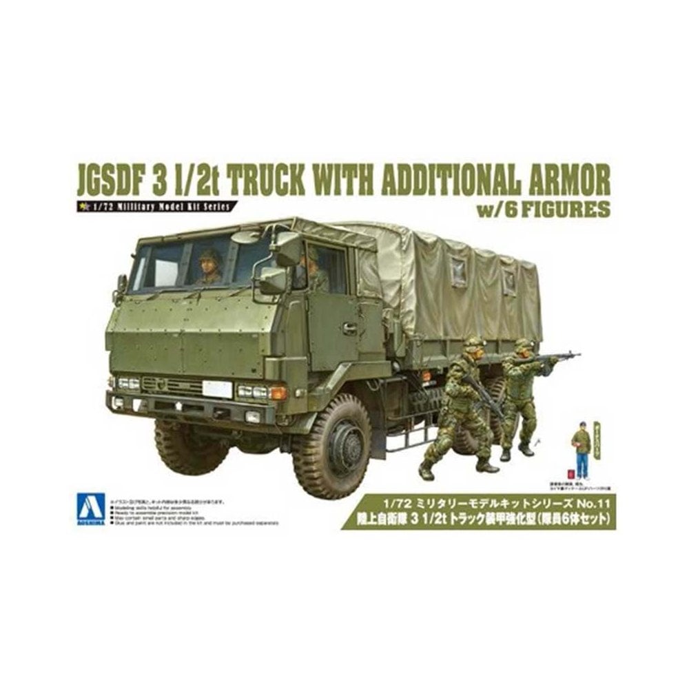 1/72 Jgsdf 3 1/2 Ton Truck Additional Armour & 4 Figures) Aoshima 01208 1/72 Jgsdf 3 1/2 Ton Truck Additional Armour & 4 Figures) Aoshima 01208